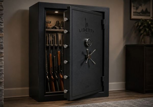Heavy black safe with combination dial and locksmith stethoscope